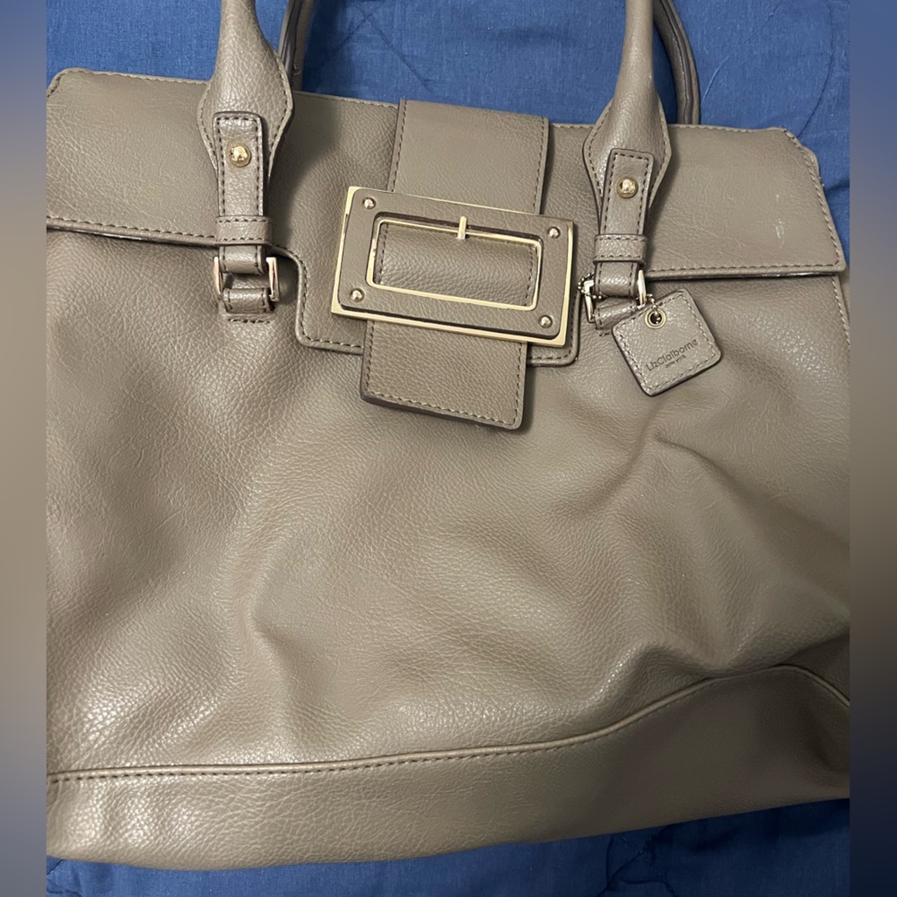 Liz Claiborne Taupe Leather Tote